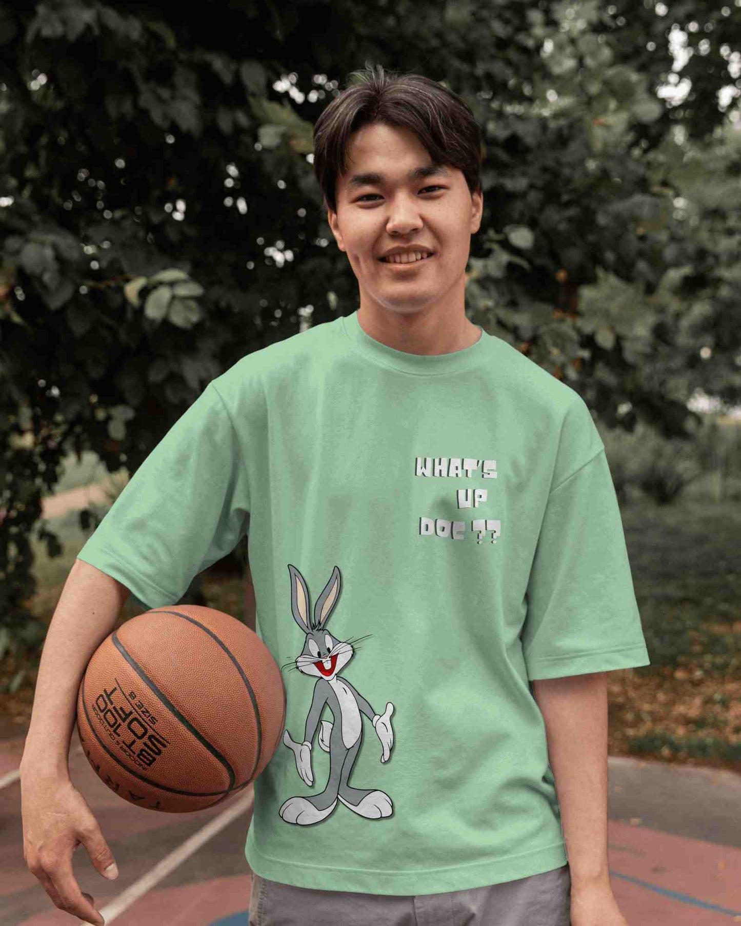 Sage Green Bug's Bunny Unisex Oversized Tshirts