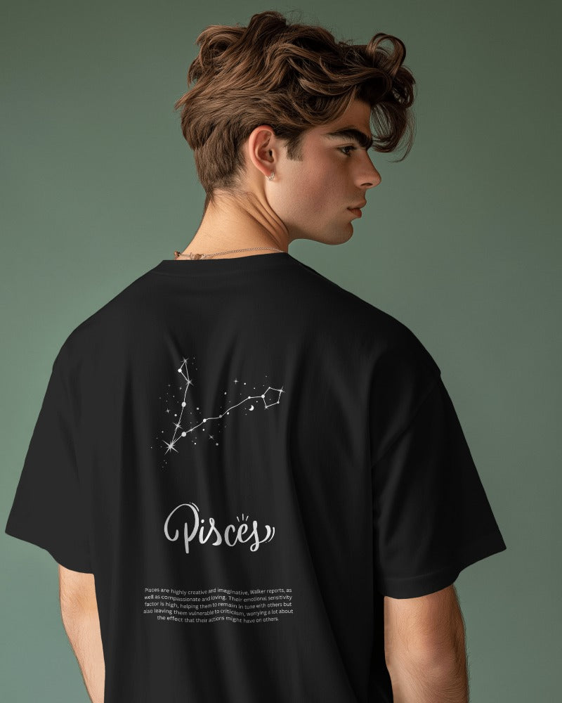 Pisces Zodiac Sign Unisex Oversized Tees